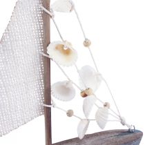 Prodotto Decorazione barca a vela veliero in legno vintage 18×3,5×24cm