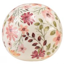 Prodotto Palla in ceramica con fiori decorativi in ceramica terracotta 12 cm
