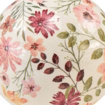 Prodotto Palla in ceramica con fiori decorativi in ceramica terracotta 12 cm