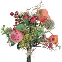 Mazzo di fiori artificiali physalis globo cardo decorazione melograno 21cm