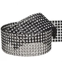 Prodotto Nastro decorativo con strass nastro di strass nero 40mm 2m