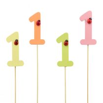Prodotto Tappo numero compleanno 1 tappo fiore in legno 27,5 cm 16 pz