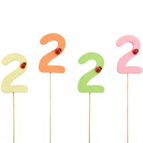 Prodotto Tappi numerici compleanno 2 tappi floreali in legno 27,5 cm 16 pz