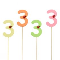 Prodotto Tappi numerati compleanno 3 tasselli fiori in legno 27,5 cm 16 pz