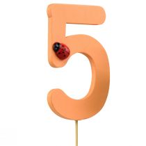 Prodotto Tappi numerici compleanno 5 tasselli floreali in legno 27,5 cm 16 pz