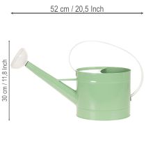 Prodotto Annaffiatoio decorativo in metallo, verde pastello retrò con dettagli bianchi, per giardino, balcone e interni, 52,5x15x30 cm