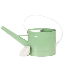 Prodotto Annaffiatoio decorativo in metallo, verde pastello retrò con dettagli bianchi, per giardino, balcone e interni, 52,5x15x30 cm