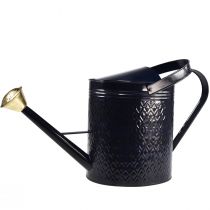 Prodotto Annaffiatoio decorativo, metallo a scacchi blu e oro vintage, design retrò per uso interno, giardino o balcone, 65 cm