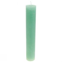 Candele verdi, grandi candele in tinta unita, 50x300mm, 4 pezzi