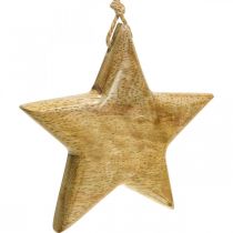 Prodotto Decorazione dell&#39;Avvento, stella in legno, stella decorativa natalizia H9cm 3 pz