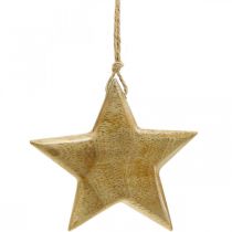 Prodotto Decorazione dell&#39;Avvento, stella in legno, stella decorativa natalizia H9cm 3 pz