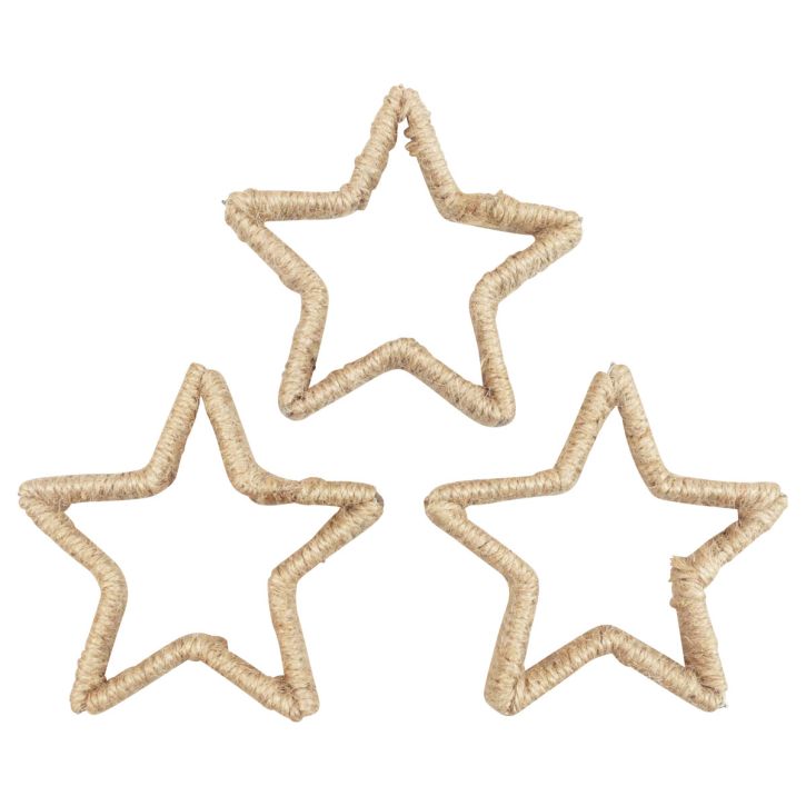 Prodotto Decorazione dell&#39;Avvento Decorazione natalizia stella decorativa stella di iuta 13,5 cm 6 pezzi