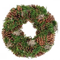 Ghirlanda dell&#39;Avvento ghirlanda porta ghirlanda decorativa con coni muschio Ø30cm