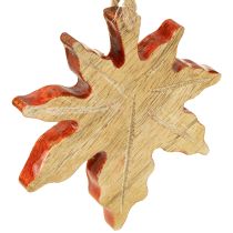 Prodotto Decorazione in legno di foglia d&#39;acero autunno verde rosso marrone H10cm 6 pezzi