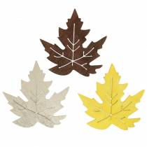 Prodotto Decorazioni sparse foglie d&#39;acero gialle, marroni, platino assortite 4 cm 72 pz