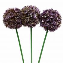 Allium ornamentale artificiale viola 70cm 3 pezzi