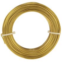 Prodotto Filo di alluminio dorato, 2 mm, 60 m, 500 g, filo flessibile per decorazioni e bigiotteria.