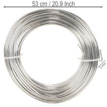 Prodotto Filo di alluminio, argento, 3 mm, filo per lavori creativi, 1 kg