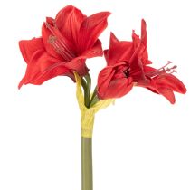 Prodotto Fiore di amarillide rosso artificiale con stelo, decorazione floreale per Natale, 50 cm
