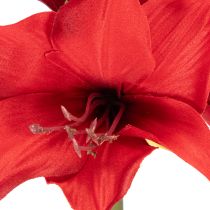 Prodotto Fiore di amarillide rosso artificiale con stelo, decorazione floreale per Natale, 50 cm