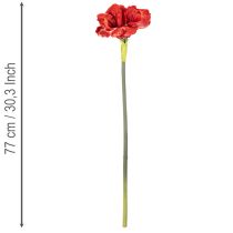 Prodotto Fiore di amarillide artificiale, rosso, a stelo lungo, per vaso e composizione, 77 cm