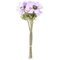 Prodotto Fiori di anemone artificiali color lilla, lunghi 34 cm, 4 pezzi