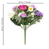 Prodotto Bouquet di fiori artificiali di anemoni, decorazione primaverile, versatile e dal design moderno, 26 cm