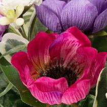 Prodotto Bouquet di fiori artificiali di anemoni, decorazione primaverile, versatile e dal design moderno, 26 cm