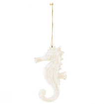 Prodotto Ciondolo decorazione cavalluccio marino bianco, decorazione marittima H23cm
