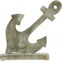 Prodotto Ancora in legno, ancora decorativa, shabby chic, bianco, naturale, 22 cm