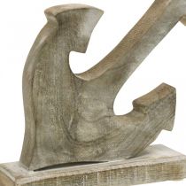 Prodotto Ancora in legno, ancora decorativa, shabby chic, bianco, naturale, 22 cm