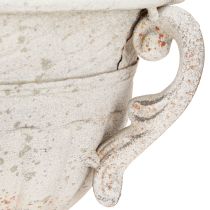 Prodotto Trofeo antico con manici decorazione in metallo vintage grigio bianco H18cm