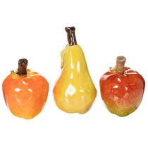 Prodotto Set di frutta artificiale: mela, pera, oggetto decorativo autunnale, 12 cm, 3 pezzi