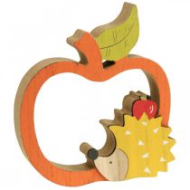 Prodotto Figura decorativa autunno, mela con riccio, decorazione in legno 16,5×15 cm 3pz