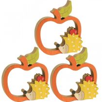 Prodotto Figura decorativa autunno, mela con riccio, decorazione in legno 16,5×15 cm 3pz