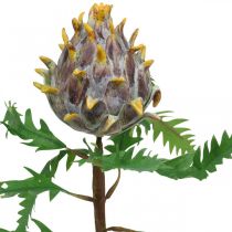Deco carciofo viola pianta artificiale decorazione autunnale Ø7,5cm H42cm