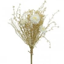 Bouquet di astri artificiali e gipsofila beige, bianco 43 cm