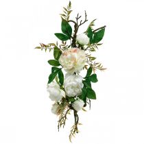 Topper Peonia, decorazione da tavola, ramo di Paeonia bianco L60cm