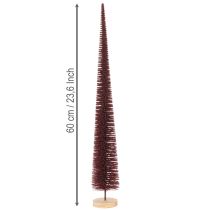 Prodotto Albero di Natale decorativo, figura slanciata su base di legno, 60 cm
