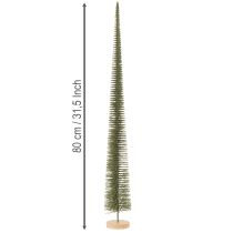 Prodotto Albero di Natale artificiale con base in legno per decorazioni natalizie, 80 cm