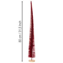 Prodotto Albero di Natale decorativo moderno e slanciato su base in legno, 80 cm