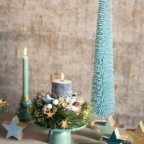 Prodotto Albero di Natale artificiale, albero decorativo, design delicato con base in legno, 80 cm