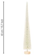 Prodotto Albero di Natale decorativo con base in legno per decorazioni invernali, 40 cm, 3 pezzi