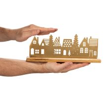 Prodotto Decorazione a forma di casa per l'Avvento su base in legno, 29 cm.
