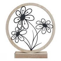 Prodotto Decorazione da tavolo con fiori in metallo, decorazione a molla in metallo legno H19 cm