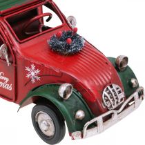 Decorazione natalizia auto Natale auto d&#39;epoca rossa L17cm