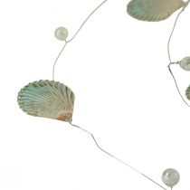 Prodotto Ghirlanda di conchiglie con perline turchese oro argento L112 cm 3 pezzi