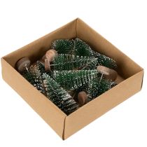 Prodotto Mini alberi di Natale artificiali, decorativi da tavola per Natale, ricoperti di neve, 6 cm, 12 pezzi