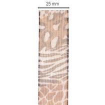 Prodotto Nastro decorativo, stampa animalier, motivo leopardato, nastro regalo, larghezza 25 mm, lunghezza 20 m