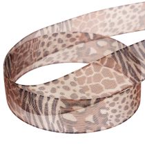 Prodotto Nastro decorativo, stampa animalier, motivo leopardato, nastro regalo, larghezza 25 mm, lunghezza 20 m